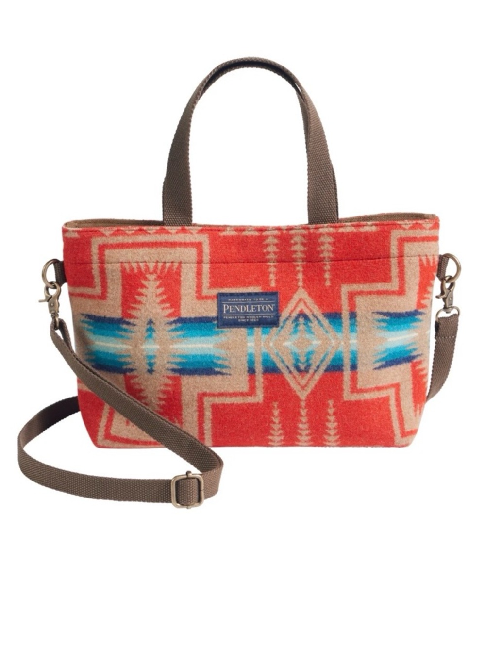 Pendleton Red Harding Like New Mini Tote Wool